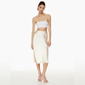 Aritzia babaton slip skirt size 4 / denude color- light beige gold